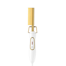 Load image into Gallery viewer, Hair and beard Straightener Flat Irons 2 in 1 Straightening Brush Hot Heating Comb Hair/ beard Straight Corrugation Curling Iron Hair Curler Comb