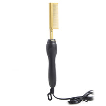 Load image into Gallery viewer, Hair and beard Straightener Flat Irons 2 in 1 Straightening Brush Hot Heating Comb Hair/ beard Straight Corrugation Curling Iron Hair Curler Comb