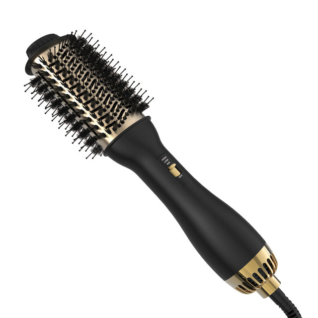 LISAPRO 1000W One-Step Hot Air Brush;Volumizer PLUS 2.0 Hair Dryer and Hair Styler New Black Golden Hair Curler Brush