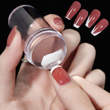 Load image into Gallery viewer, Transparent Nail Stamper with Scraper 2pcs Jelly Silicone Stamp for French Nails Manicuring Kits Nail Art Stamping Tool Set