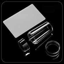 Load image into Gallery viewer, Transparent Nail Stamper with Scraper 2pcs Jelly Silicone Stamp for French Nails Manicuring Kits Nail Art Stamping Tool Set