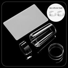 Load image into Gallery viewer, Transparent Nail Stamper with Scraper 2pcs Jelly Silicone Stamp for French Nails Manicuring Kits Nail Art Stamping Tool Set
